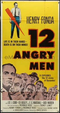 6j0242 12 ANGRY MEN 3sh 1957 Henry Fonda, Sidney Lumet courtroom classic, life is in their hands!