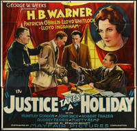 6j0239 JUSTICE TAKES A HOLIDAY 6sh 1933 cool art of judge pointing at man in handcuffs, rare!