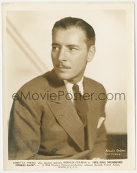 6j1327 BULLDOG DRUMMOND STRIKES BACK 8x10.25 still 1934 great portrait of detective Ronald Colman!