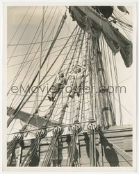 6j1328 CAPTAIN BLOOD candid 8x10 still 1935 Errol Flynn & Alexander on ship's rigging between scenes!