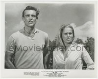 6j1344 DR. NO 8.25x10 still 1963 c/u of Sean Connery as James Bond & Ursula Andress looking worried!