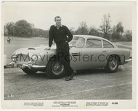 6j1369 GOLDFINGER 8x10.25 still 1964 great image of Sean Connery as James Bond by his Aston Martin!