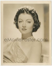 6j1416 MYRNA LOY 8x10 still 1930s MGM studio portrait in sexy dress showing one bare shoulder!