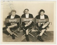 6j1419 NIGHT AT THE OPERA candid 8x10.25 still 1935 Groucho, Chico & Harpo Marx backwards in chairs!