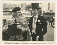 6j1456 SWING TIME 8x10.25 still 1936 veiled Ginger Rogers stares at Fred Astaire wearing top hat!