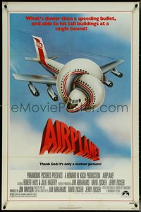 6j0750 AIRPLANE 1sh 1980 classic zany parody by Jim Abrahams and David & Jerry Zucker!