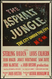 6j0770 ASPHALT JUNGLE 1sh 1950 Marilyn Monroe, Sterling Hayden, John Huston classic film noir!