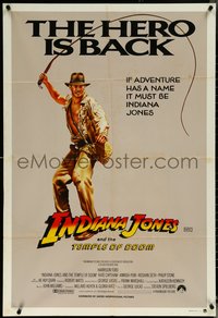 6j0335 INDIANA JONES & THE TEMPLE OF DOOM Aust 1sh 1984 Harrison Ford, the hero is back, ultra rare!