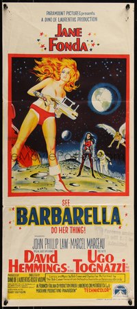 6j0350 BARBARELLA Aust daybill 1968 sci-fi art of sexiest Jane Fonda, directed by Roger Vadim!