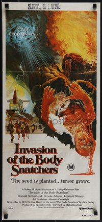 6j0366 INVASION OF THE BODY SNATCHERS Aust daybill 1978 Kaufman classic remake of sci-fi thriller!