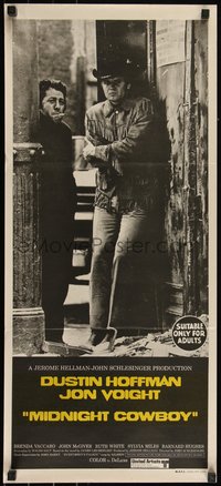 6j0372 MIDNIGHT COWBOY Aust daybill 1974 classic image of Dustin Hoffman & Jon Voight!