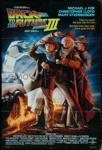 6j0776 BACK TO THE FUTURE III 1sh 1990 Michael J. Fox, Chris Lloyd, Zemeckis, Drew art!