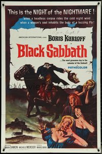 6j0789 BLACK SABBATH 1sh 1964 Boris Karloff, Mario Bava horror trilogy, gruesome severed head!