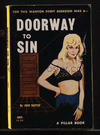 6j1276 DOORWAY TO SIN paperback book 1964 opened to a feast of high-priced flesh, ultra rare!