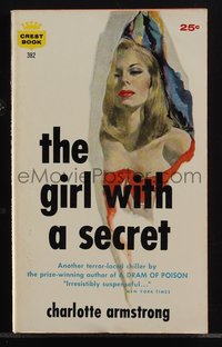 6j1280 GIRL WITH A SECRET paperback book 1960 a terror-laced chiller, a web of terror, ultra rare!