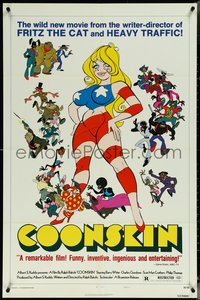 6j0834 COONSKIN style B 1sh 1975 Ralph Bakshi directed R-rated cartoon, great animation art!