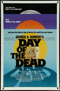 6j0842 DAY OF THE DEAD 1sh 1985 George Romero's Night of the Living Dead zombie horror sequel!
