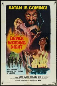 6j0853 DEVIL'S WEDDING NIGHT 1sh 1973 art of naked countess who bathed in 600 virgins' blood!