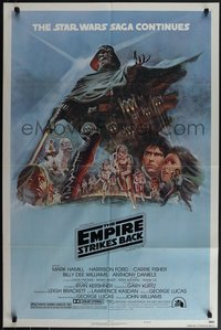 6j0878 EMPIRE STRIKES BACK style B NSS style 1sh 1980 George Lucas classic, art by Tom Jung!