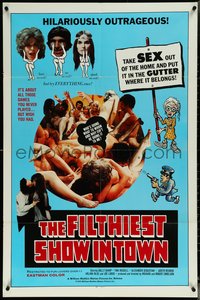 6j0894 FILTHIEST SHOW IN TOWN 1sh 1973 take sex out of the home & into the gutter!