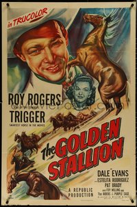 6j0923 GOLDEN STALLION 1sh 1949 Roy Rogers, Dale Evans, Trigger & The Riders of the Purple Sage!