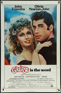 6j0929 GREASE 1sh 1978 c/u of John Travolta & Olivia Newton-John in a most classic musical!