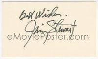 6j0151 JAMES STEWART signed 3x5 index card 1960s it can be framed with a still or repro photo!