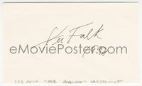 6j0153 LEE FALK signed 3x5 index card 1998 it can be framed & displayed with a repro photo!