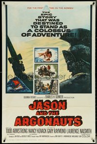 6j0962 JASON & THE ARGONAUTS 1sh 1963 Harryhausen special effects, Terpning art of Talos!