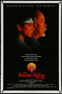 6j0966 KARATE KID PART II 1sh 1986 great profile of Pat Morita as Mr. Miyagi, Ralph Macchio!