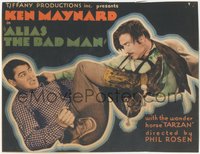 6j0390 ALIAS THE BAD MAN TC 1931 cowboy Ken Maynard fights for his life with Frank Mayo, ultra rare!