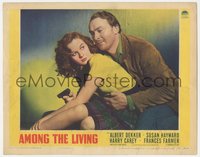 6j0443 AMONG THE LIVING LC 1941 leering Albert Dekker grabs sexy Susan Hayward, who has a gun, rare!