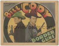 6j0396 BORDER GUNS TC 1934 cowboys Bill Cody & Chesebro back to back with guns drawn, ultra rare!