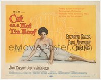 6j0398 CAT ON A HOT TIN ROOF TC 1958 classic artwork of sexy Elizabeth Taylor as Maggie the Cat!