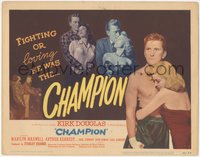 6j0399 CHAMPION TC 1949 great images of boxer Kirk Douglas w/ sexy Marilyn Maxwell, boxing classic!