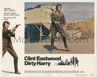 6j0493 DIRTY HARRY LC #6 1971 great full-length image of Clint Eastwood with gun at movie climax!