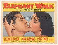 6j0500 ELEPHANT WALK LC #3 1954 romantic close up of sexy Elizabeth Taylor & Dana Andrews!