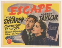 6j0408 ESCAPE TC 1940 American Robert Taylor is helped by Nazi's mistress Norma Shearer in WWII!
