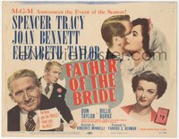 6j0409 FATHER OF THE BRIDE TC 1950 pretty Elizabeth Taylor, broke Spencer Tracy, Joan Bennett!