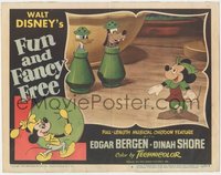 6j0510 FUN & FANCY FREE LC #8 1947 Disney, Mickey looks at Goofy & Donald in salt & pepper shakers!