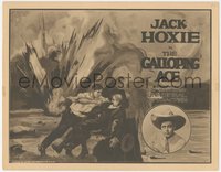 6j0411 GALLOPING ACE TC 1924 Savage art of cowboy Jack Hoxie rescuing man by explosion, ultra rare!