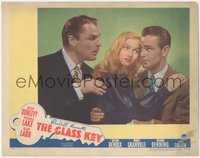 6j0515 GLASS KEY LC 1942 best close up of sexiest Veronica Lake between Alan Ladd & Brian Donlevy!