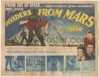 6j0415 INVADERS FROM MARS TC 1953 classic, art of hordes of green monsters from outer space!