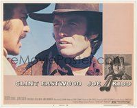 6j0533 JOE KIDD LC #8 1972 close up of cowboy Clint Eastwood, John Saxon, directed by John Sturges!
