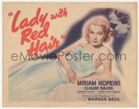 6j0416 LADY WITH RED HAIR TC 1940 great full-length c/u of sexy Miriam Hopkins & Claude Rains, rare!