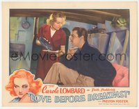 6j0547 LOVE BEFORE BREAKFAST LC 1936 Carole Lombard brings Cesar Romero breakfast in bed!