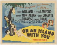6j0425 ON AN ISLAND WITH YOU TC 1948 Esther Williams, Jimmy Durante, Peter Lawford, Hirschfeld art!