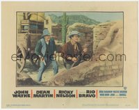 6j0582 RIO BRAVO LC #3 1959 John Wayne & Walter Brennan as Stumpy in dynamite scene, Howard Hawks