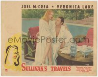 6j0605 SULLIVAN'S TRAVELS LC 1941 Joel McCrea & sexy Veronica Lake by pool, Preston Sturges, rare!