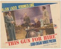 6j0616 THIS GUN FOR HIRE LC #1 R1945 Cregar by Alan Ladd pointing gun at man in wheelchair, rare!